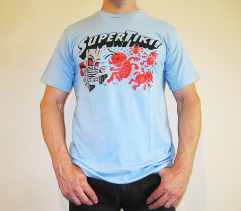 Flapjack Toys Super Tiki Men's T-Shirt - Blue
