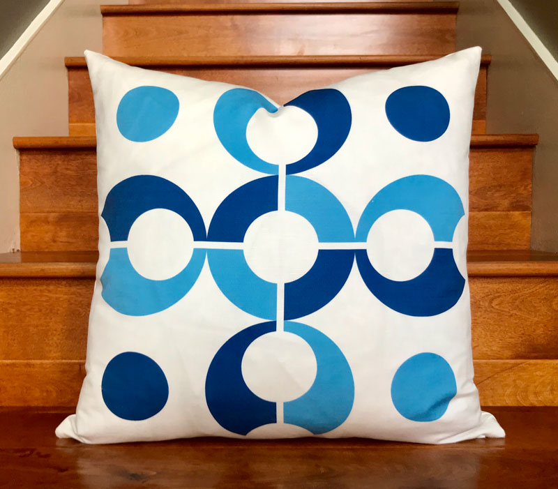 Pop Dots 20" Linen Square Throw Pillow - Blue