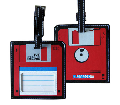 Red Floppy Disk Luggage Tag