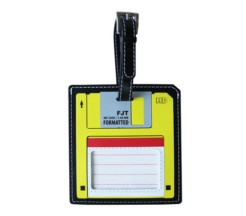Yellow Floppy Disk Luggage Tag