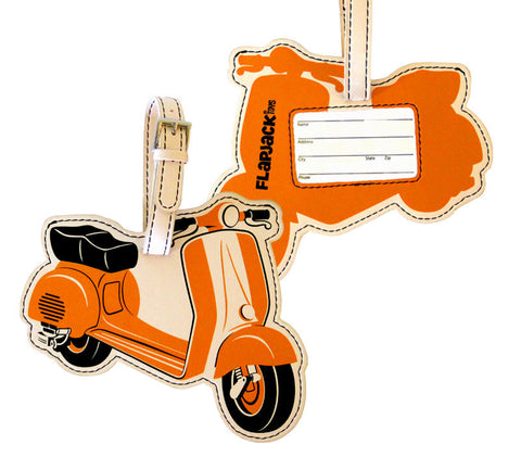Orange Scooter Luggage Tag